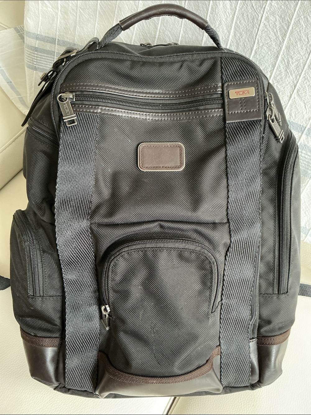 TUMI Canvas and Leather backpack large